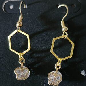 Butterfly Meets Honeycomb Dangle Earrings